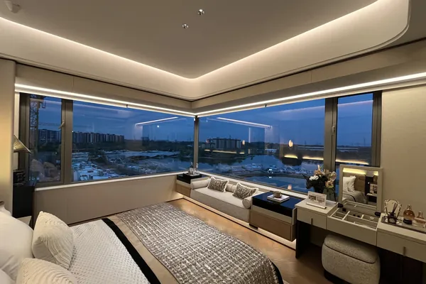 Foshan premium villa living area sliding glass door